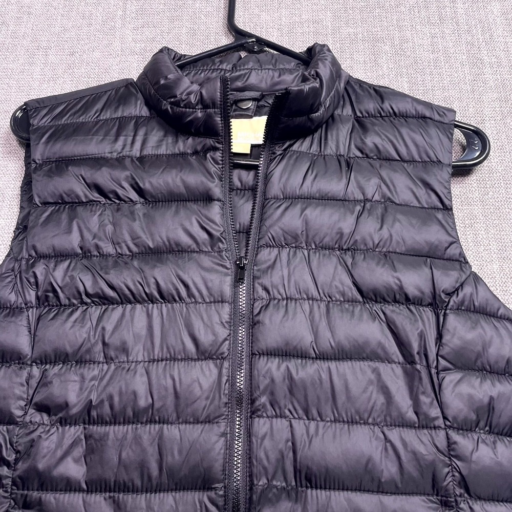 Michael Kors Puffer Vest Womens Small Black Quilted Full Zip Outdoor Streetwear - Picture 3 of 8